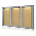 Ghent Enclosed Bulletin Board 48"x96", 3 Door CPA34896K